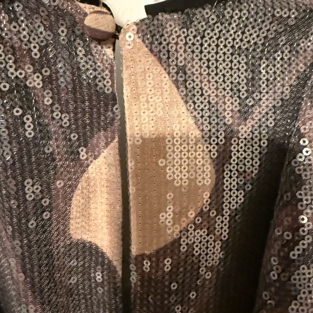 Ted Baker Edennie Black and Tan sequin Abstract Jumpsuit size 2 - Picture 5 of 13